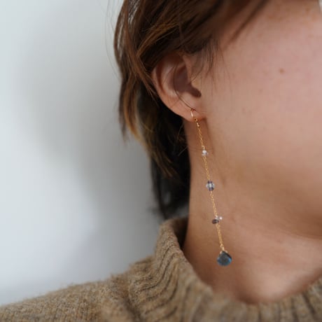 London blue topaz pierce【14kgf】