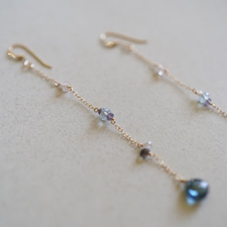 London blue topaz pierce【14kgf】