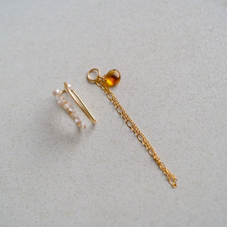シトリン　ear cuff  【2way】