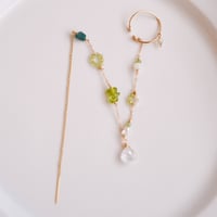 Peridot moonstone ear cuff  piarce
