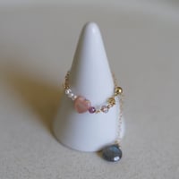 Pink shell chain ring【フリーサイズ】