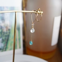 アパタイト×アクアマリン　ear cuff