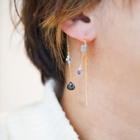 London blue topaz ear cuff  piarce （1）