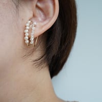 ハーキマーダイヤモンド × 淡水パール　ear cuff