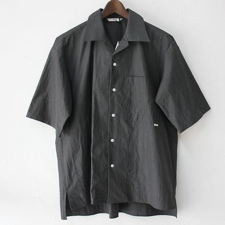 amne アンヌ　シャンブレーオープンカラーシャツ　CHAMBRAY H_s shirts　#ブラック、オリーブ