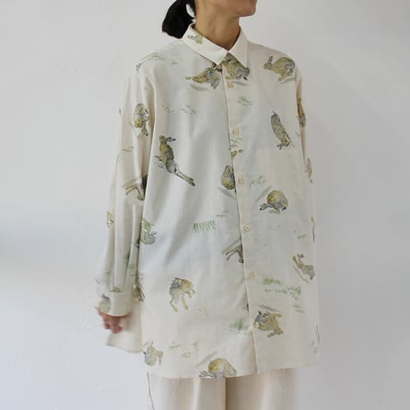 ASEEDONCLOUD アシードンクラウド Study of wild rabbit Map shirts  #ナチュラル　【送料無料】