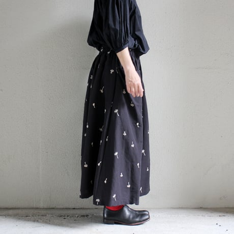 atelier naruse アトリエナルセ　コットンリネンカットインポケットスカート～nohara～cotton linen cut-in pocket skirt　【送料無料】