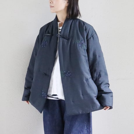 ASEEDONCLOUD アシードンクラウド　Sankayo embroidery quilt jacket #navy