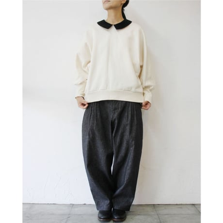 MAGALI マガリ コットンシルケットスウェットプルオーバー　#ブラック、グレー、アイボリー