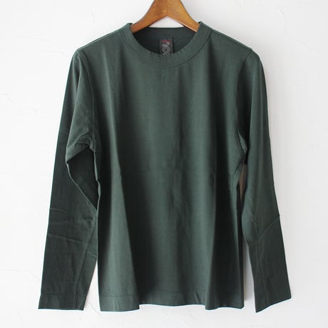 **再入荷**　homspun ホームスパン　30/1天竺長袖Tシャツ　♯サラシ、サックス、ダークグリーン、ブラック