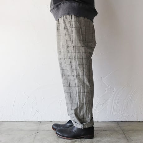 **サイズ欠け再入荷** TRAVAIL MANUEL トラバイユマニュアル　C/Lチェックワッシャーフルサドルパンツ　【送料無料】