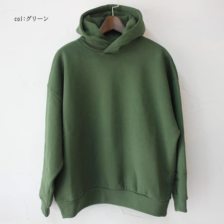 **再入荷**　LinenYa リネンヤ　裏毛コットンパーカー　#アイボリー、ライトブルー、グリーン　【送料無料】