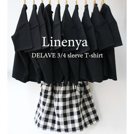 **またまたまた再入荷**　 Linenya リネンヤ　コットンデラヴェ7分袖Tシャツ