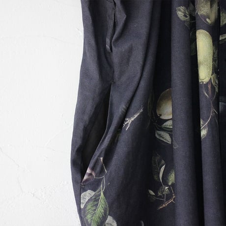 ASEEDONCLOUD アシードンクラウド　Mitsuyakusou botanical print Prayer smock dress　#Black　【送料無料】