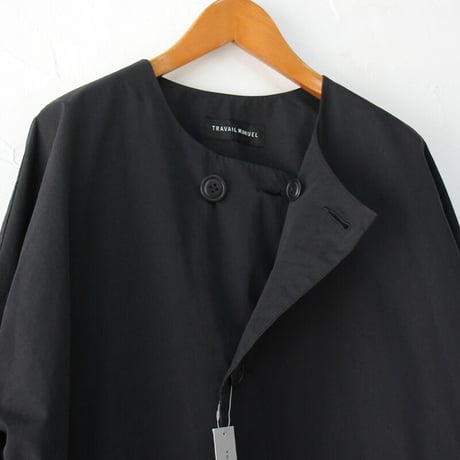 **再入荷** TRAVAIL MANUEL トラバイユマニュアル　T/Cバイオウェザーノーカラーブルゾン　#ブラック、カーキ