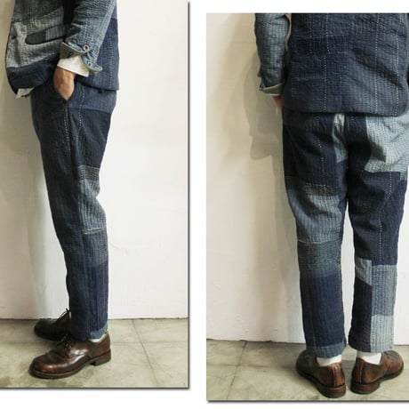 FUNSET OF ART ファンセットオブアート RANRU刺し子ウォールワークパンツ RANRU"SASHIKO"Wall Work Pants　#インディゴ　【送料無料】