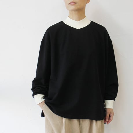 amne アンヌ　MINI TERRY fish mouth　ミニテリーフィッシュマウス　#ブラック