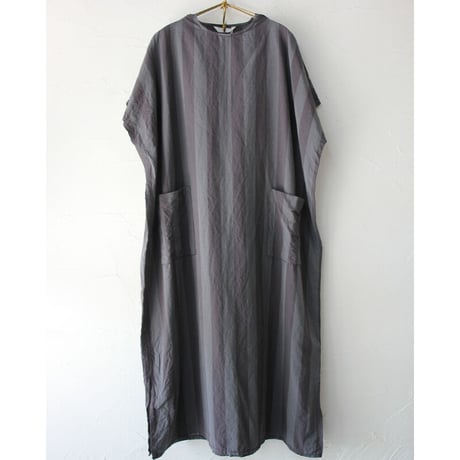 **またまた再入荷** homspun ホームスパン　コットンリネン太ストライプBIGワンピース
