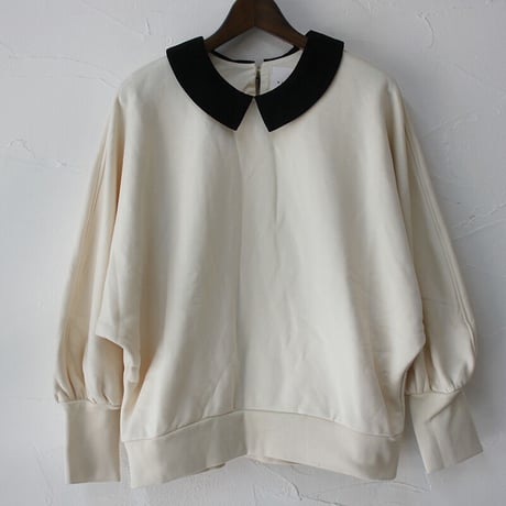 MAGALI マガリ コットンシルケットスウェットプルオーバー　#ブラック、グレー、アイボリー