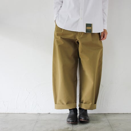 ASEEDONCLOUD アシードクラウド HandWerker Wide Trousers ウェザークロスワイドトラウザー　#カーキ　【送料無料】