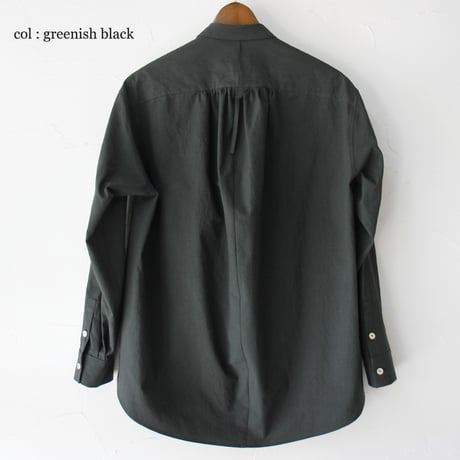 SUSURI ススリ　ボタニストシャツ　#ecru , greenish black 【送料無料】