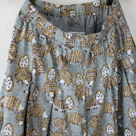 LILOU+LILY　Hedgehog  Tuck Skirt　ハリネズミタックスカート　#グレー、グリーン、パープル