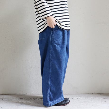 TRAVAIL MANUEL トラバイユマニュアル　ムラ糸デニムノーティカルパンツ　#オフ白、インディゴ