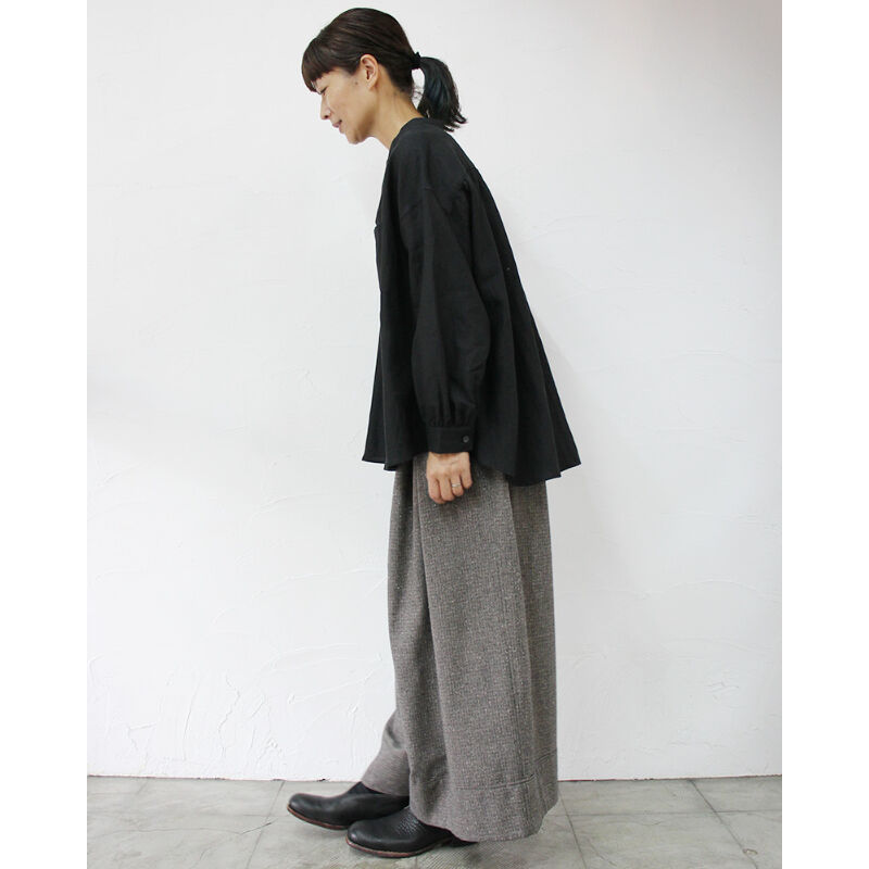 またまた再入荷** Linenya リネンヤ リネンバンドカラー長袖シャツ