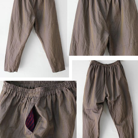 **またまた再入荷** homspun ホームスパン　C/Lツイルギャザーパンツ　#ブルー、ベージュｘネイビー、ダークネイビー、ブラック