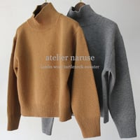 atelier naruse アトリエナルセ　ラムウールタートルネックセーター　#キャメル、グレイ