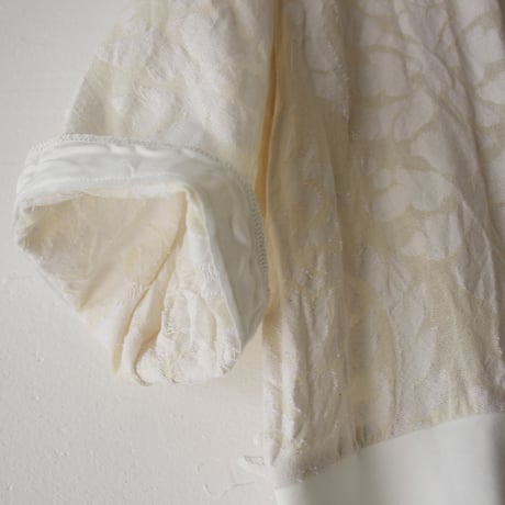 ARTE POVERA アルテポーヴェラ　インドジャガード8分袖カーディガン　#キナリ