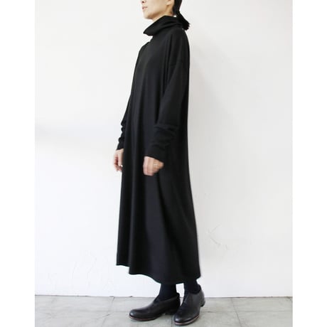 **再入荷** Linenya リネンヤ ハイネックワンピース　#ブラック　【送料無料】