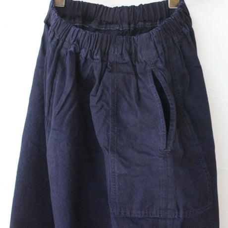 **今季も再入荷** homspun ホームスパン　10ozデニムギャザーパンツ　#ホワイト、ブリーチブルー、ブルー