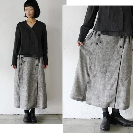 ASEEDONCLOUD アシードンクラウド　cloudcheck working skirt #black　【送料無料