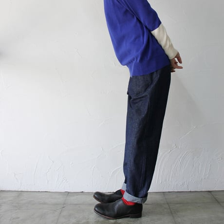 atelier naruse アトリエナルセ　コットンデニムペックトップパンツ cotton denim peck top pants　#indigo