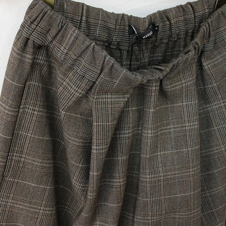 TRAVAIL MANUEL トラバイユマニュアル　グレンチェック起毛プランパンツ　#チャコール、ブラウン　【送料無料】