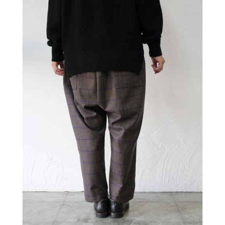 TRAVAIL MANUEL トラバイユマニュアル　ダークチェックサドルパンツ　♯ M. GREY、BROWN　【送料無料】
