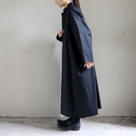 atelier naruse アトリエナルセ 　コットンスタンドカラーコート cotton stand collar coat #ブラック　【送料無料】
