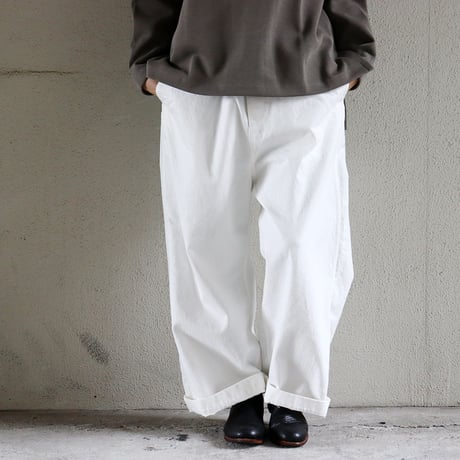 TRAVAIL MANUEL トラバイユマニュアル　ムラ糸デニムノーティカルパンツ　#オフ白、インディゴ