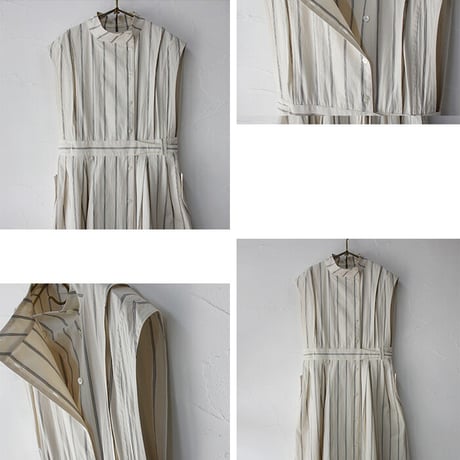 ASEEDONCLOUD アシードンクラウド　Zephyros stripe Hiraeth work coat  #off white 【送料無料】