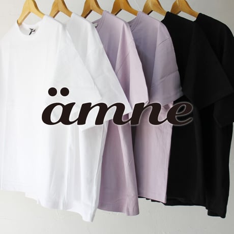 amne アンヌ　半袖”a”Tシャツ　#ホワイト、ラベンダー、ブラック