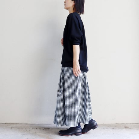 **またまたまた再入荷** LinenYa リネンヤ　コットンシルクタックスカート　#ギンガムチェック