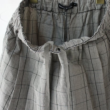 **またまたまた再入荷** TRAVAIL MANUEL トラバイユマニュアル　綿麻チェックバームパンツ #グレー　【送料無料】