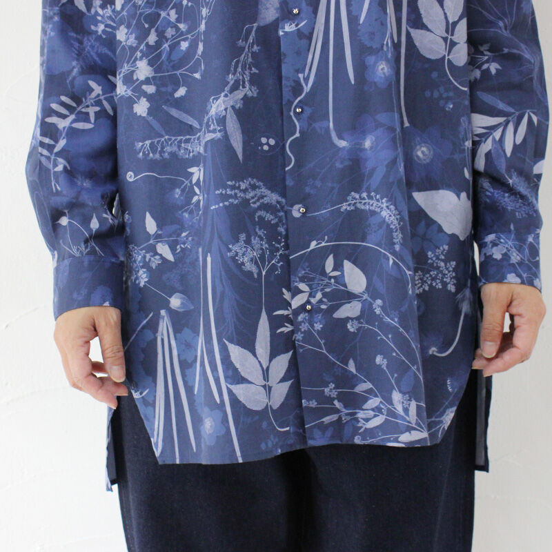 アシードンクラウドFlower Blue Print Pajama shirt アシードンクラウドFlower Blue Print Pajama shirt