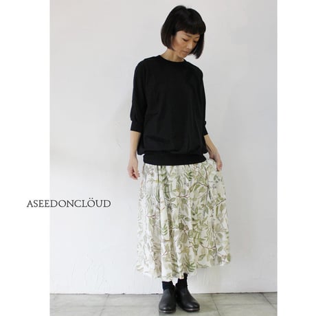 ASEEDONCLOUD アシードンクラウド oykotoen print safari flare skirt　♯オフ　【送料無料】
