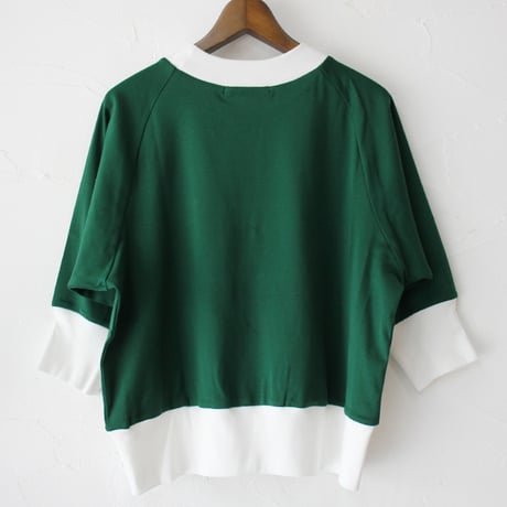 amne アンヌ　GIZA3/4crew　ギザコットン7分袖クルーネック　#イエロー、グリーン、ブラック
