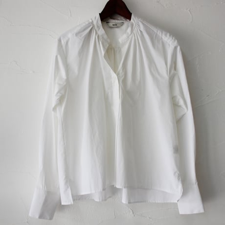 amne アンヌ　PIMA skipper Blouse　スーピマコットンスキッパーブラウス　#ホワイト、ベージュ、ネイビー