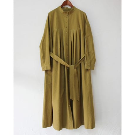 MAGALI マガリ　天日干しコットンタックワンピース　#モス、マスタード、グレープ