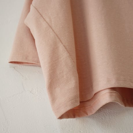 LinenYa リネンヤ　デラヴェ長袖Tシャツ　#ネップペールピンク、ネップライトネイビー