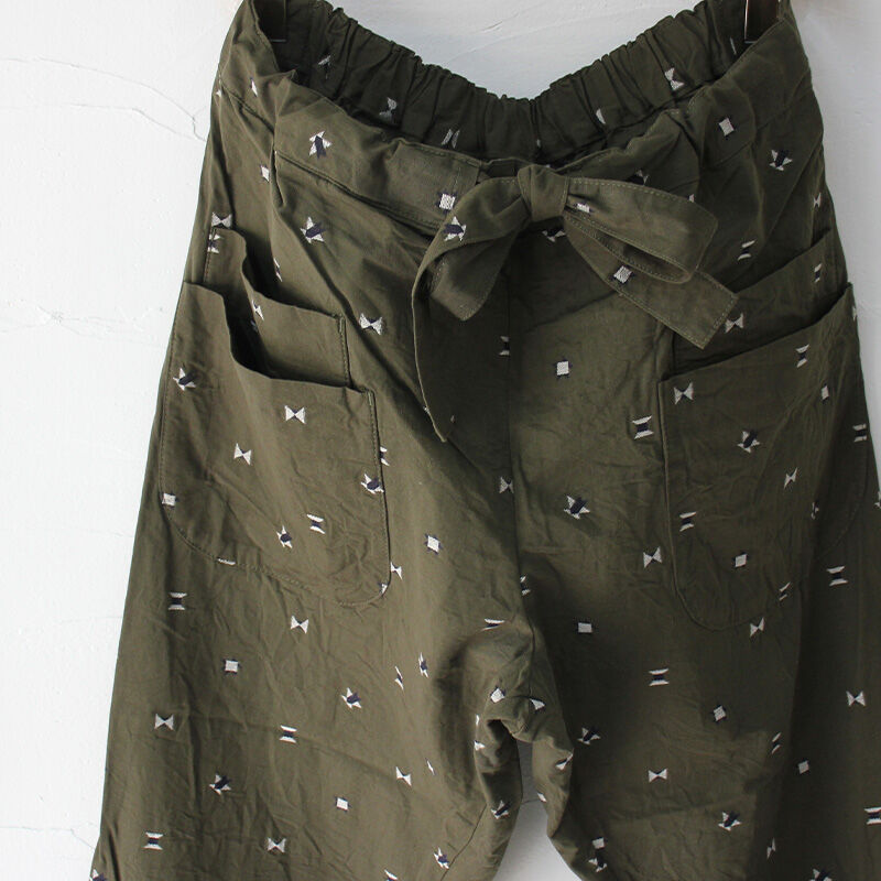 再入荷**homspun ホームスパン カットジャガードバックギャザーパンツ